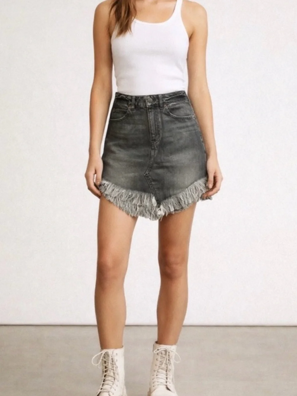 NWT-Free People We The Free Maverick Denim Mini Skirt-Size 26